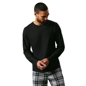 Maine Mens Checked Microfleece Pajama Set / Black